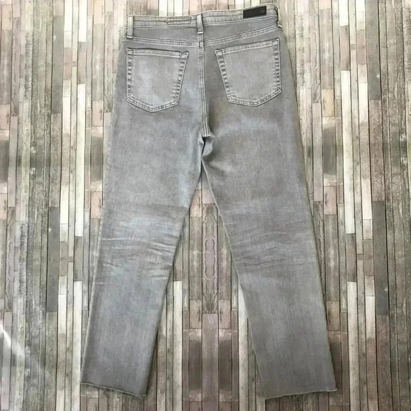 AG Adriano Goldschmied The Isabel Grey High Rise Straight Cropped Jeans Size 30R - Picture 7 of 8